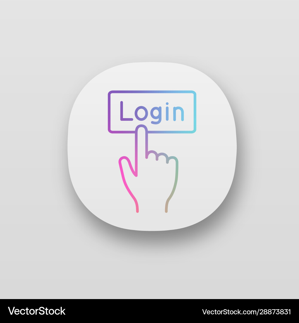Login-Taste Klicken Sie auf App-Symbole gesetzt Login-Taste Klicken Sie auf App-Symbole gesetzt vektorbild