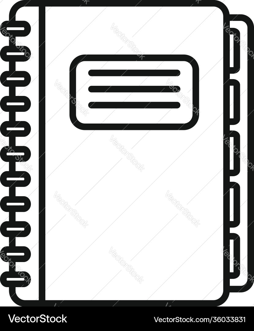Notebook foreign language icon outline style Notebook foreign language icon outline style Vector Image