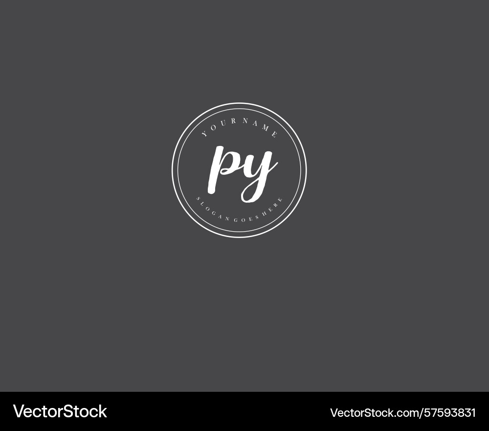 Py initial handwriting logo design collection Vector Image