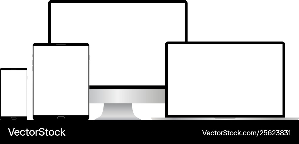 Realistic laptop tablet computer monitor Vector Image