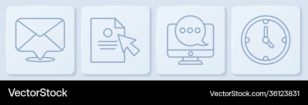 Set line envelope chat messages notification Set line envelope chat messages notification vector image