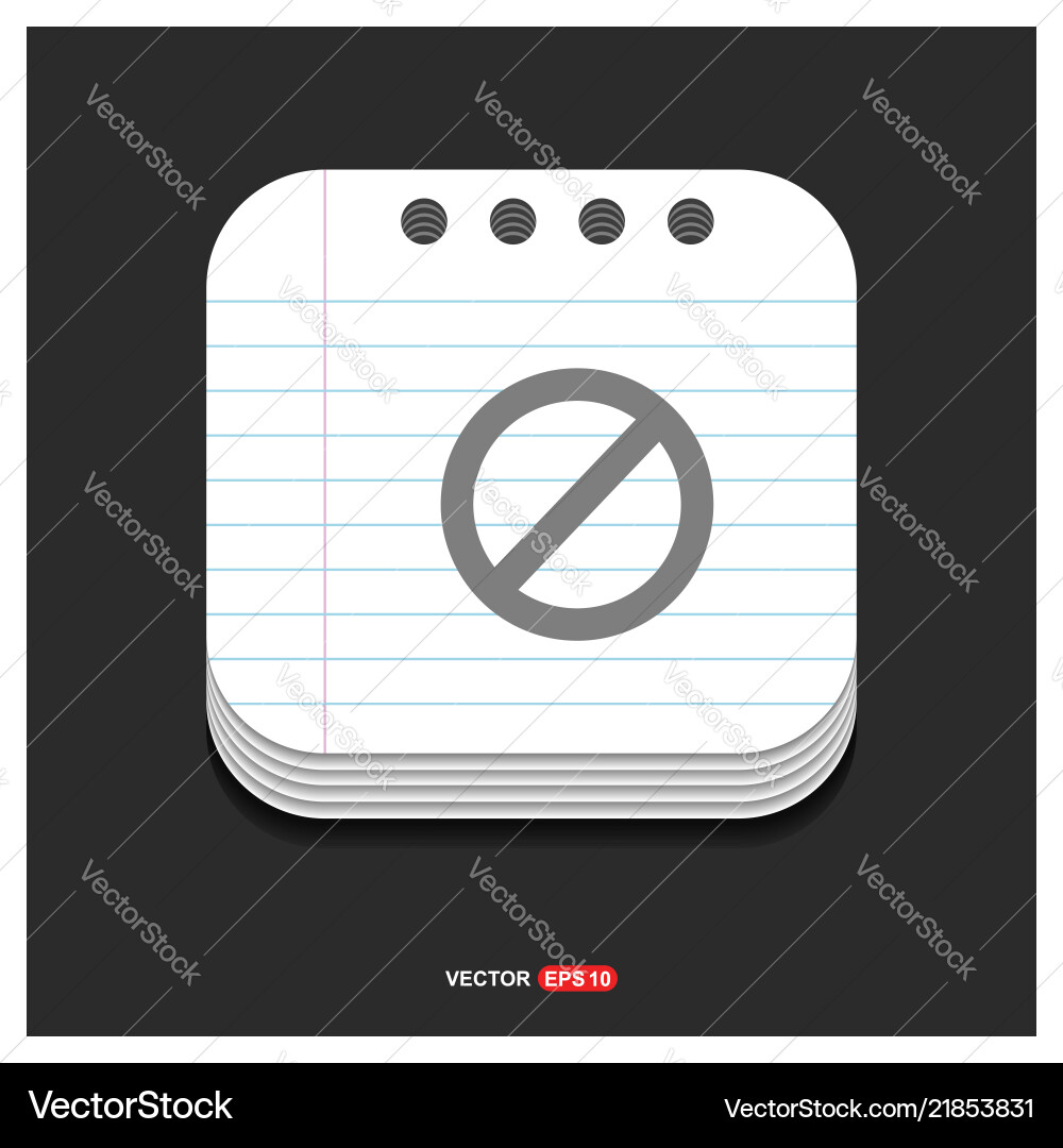 Warning icon gray on notepad style template Warning icon gray on notepad style template vector image