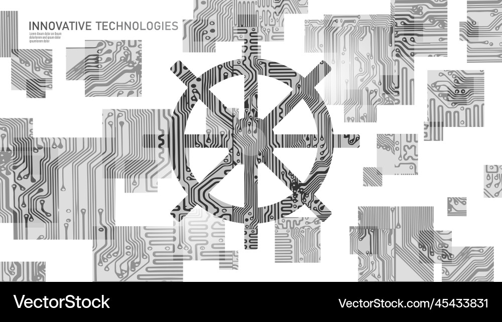Wheel helm computer developer app concept Wheel helm computer developer app concept Vector Image