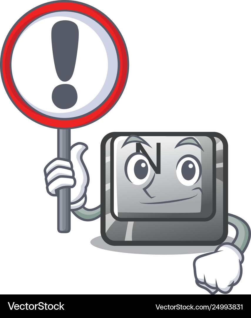 With sign button n on a game character With sign button n on a game character vector image