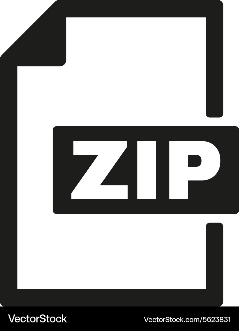 Zip file icon archive and compressed symbol Vector Image