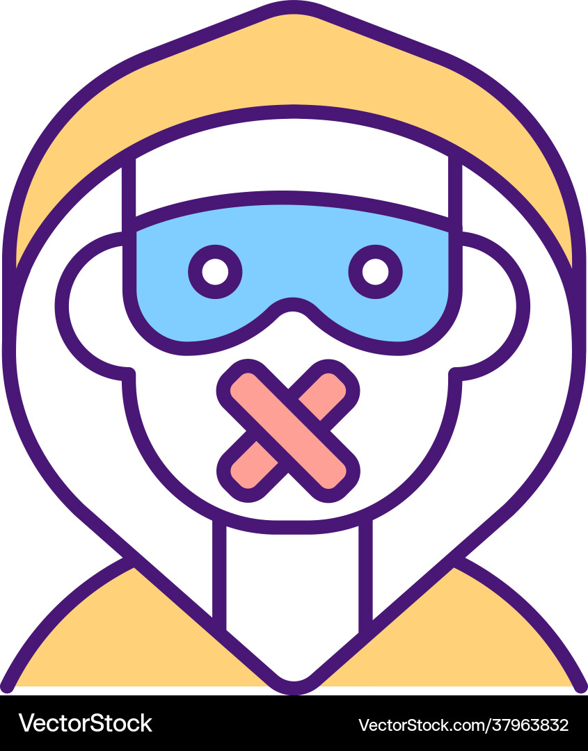 Blocking offensive anonymous users rgb color icon Blocking offensive anonymous users rgb color icon vector image