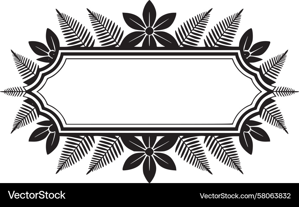 Botanical Frame with Leaf Pattern Vector Image