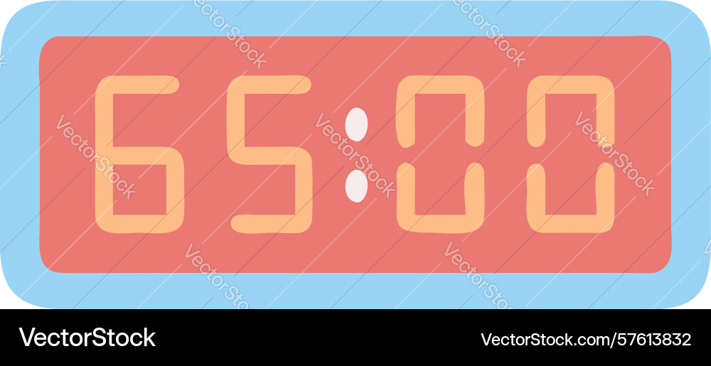 Bright digital timer display design generative ai vector image
