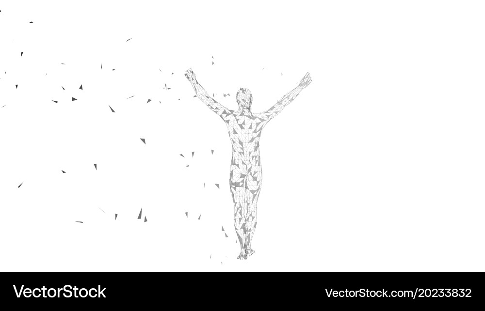 Conceptual abstract man with hands pointing up Vector Image