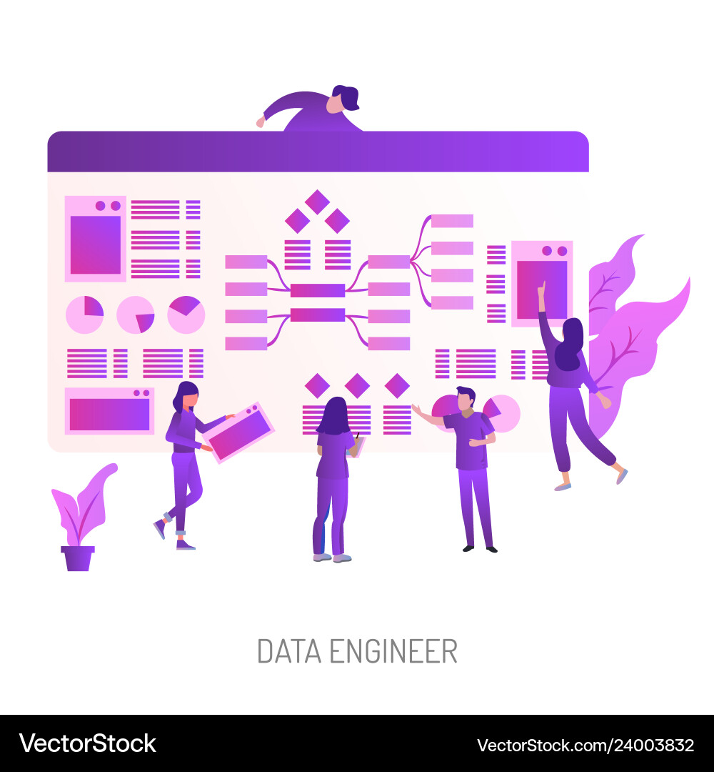 Data engineer conceptual design Data engineer conceptual design vector image