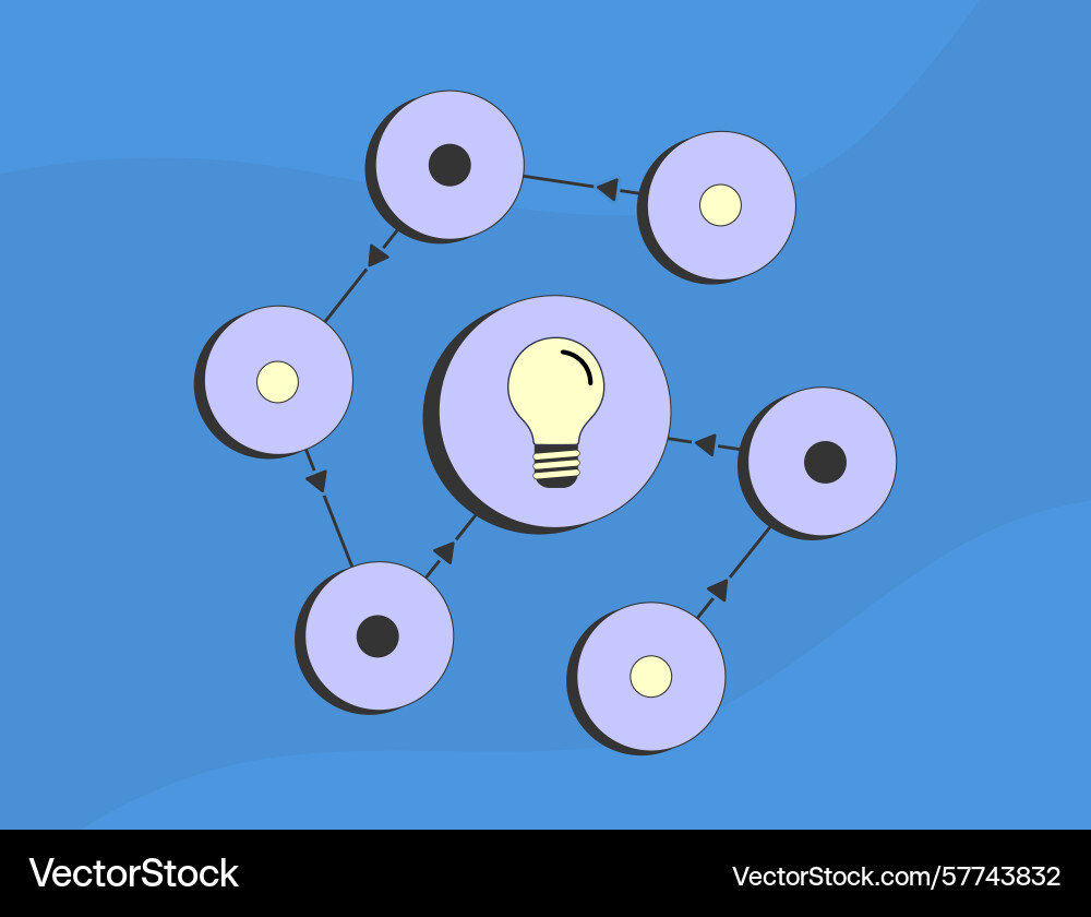 Decentralized intelligence system with circular Decentralized intelligence system with circular Vector Image