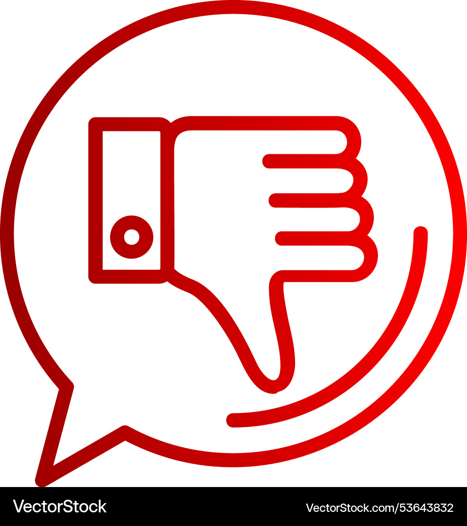 Dissatisfied line gradient icon Vector Image