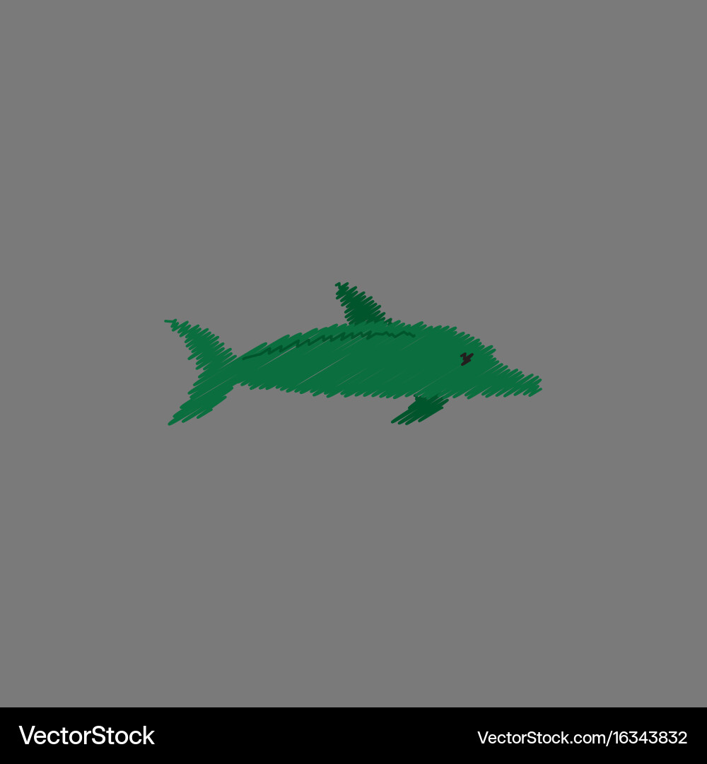 Dolphin delphinus delphis in hatching style Vector Image