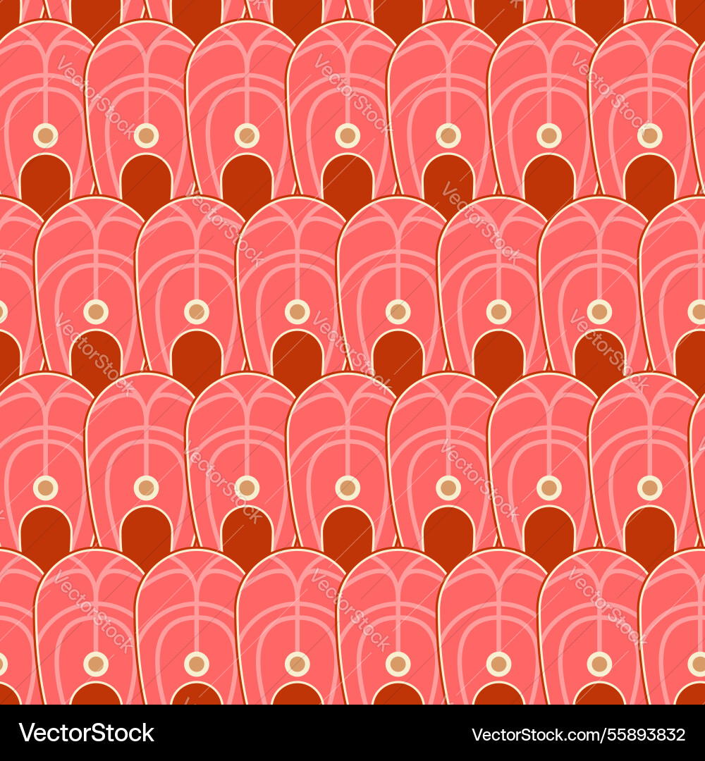 Fish slice pattern seamless background Vector Image