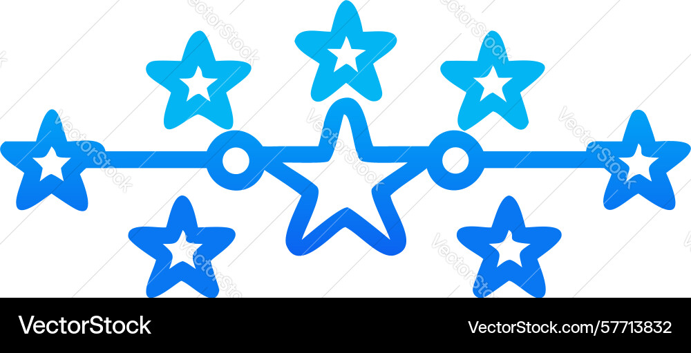 Five stars flight path design generative ai vector image