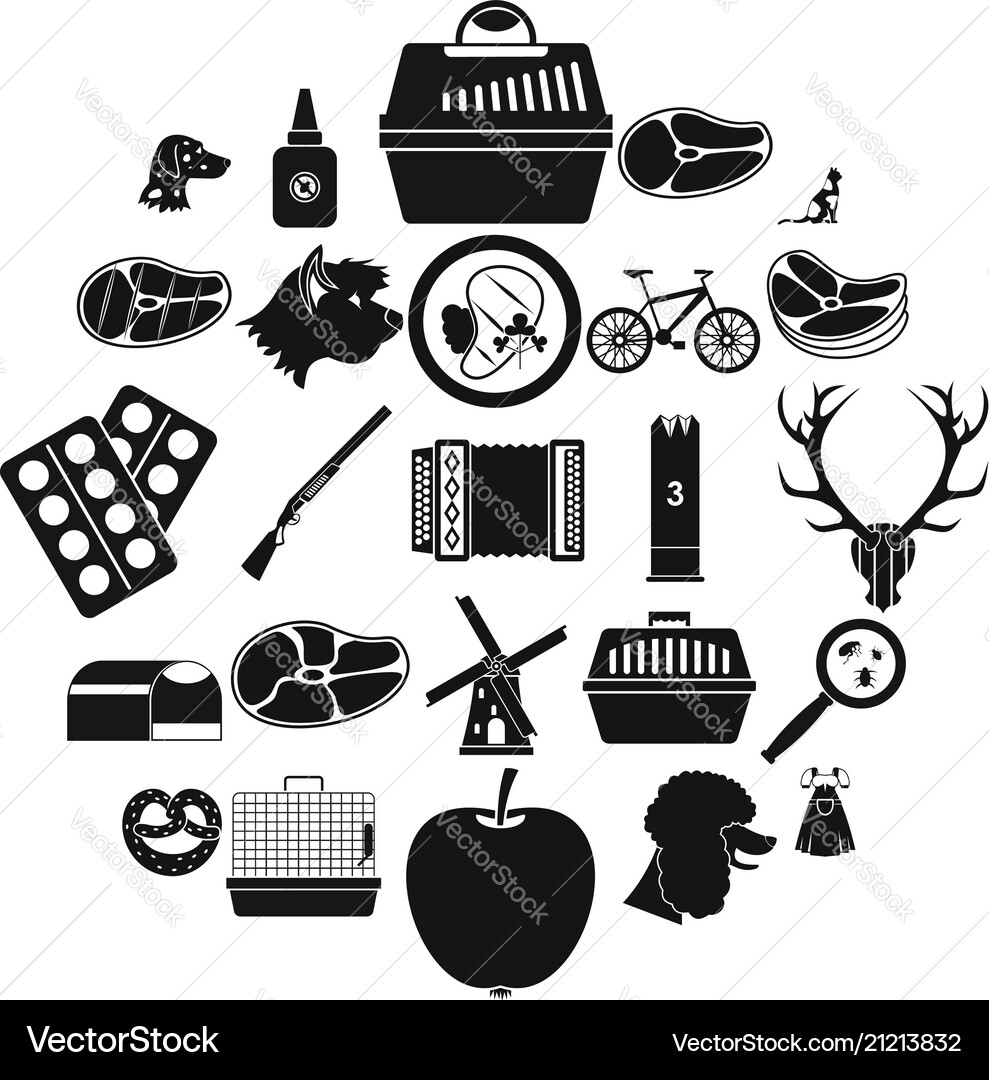 Hound icons set simple style Hound icons set simple style vector image