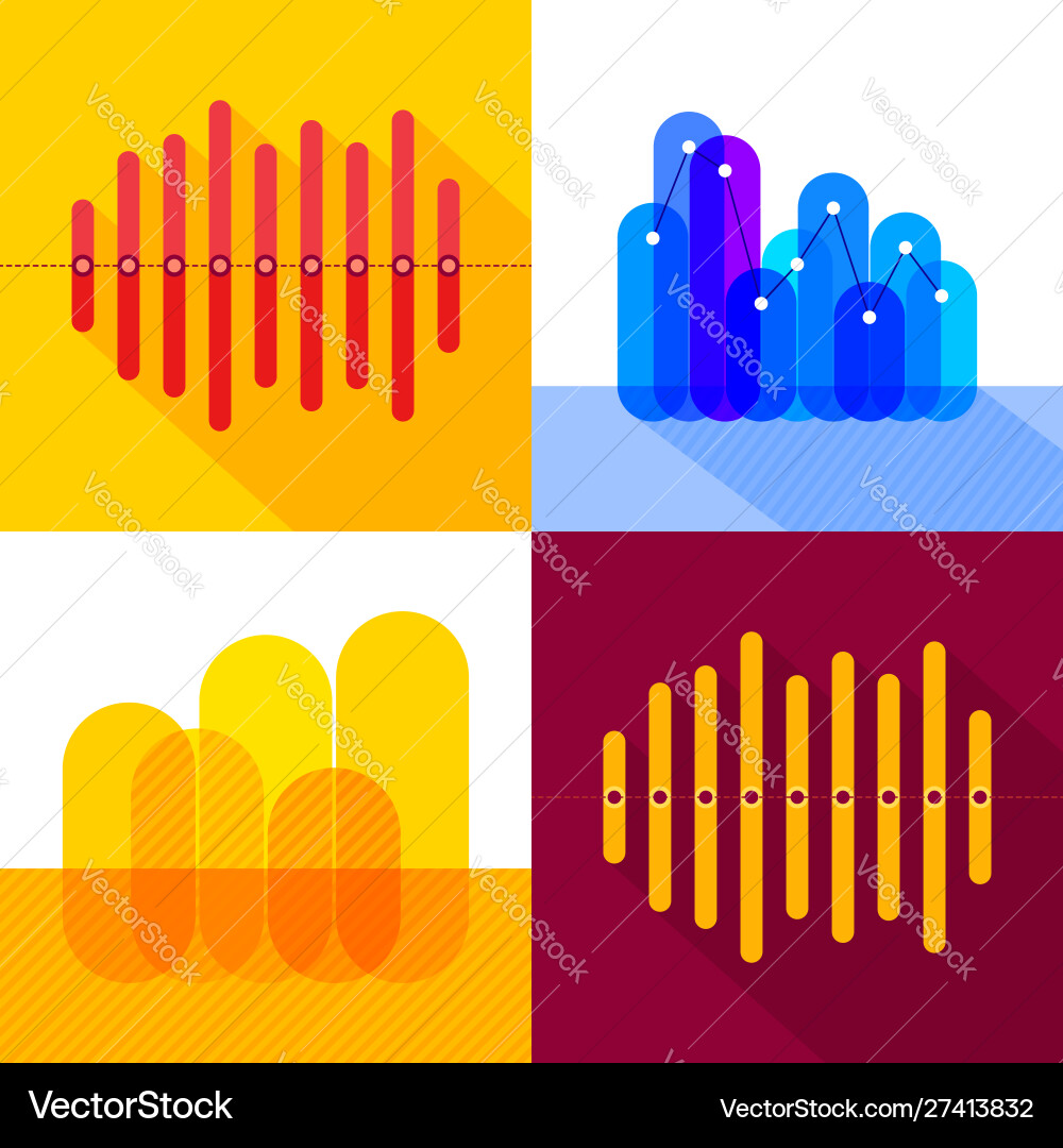 Infographics set with overlapping bars Infographics set with overlapping bars vector image