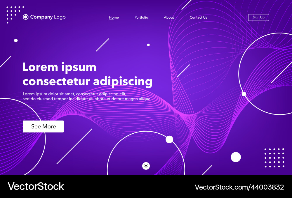 Landing page abstract background website template Landing page abstract background website template vector image