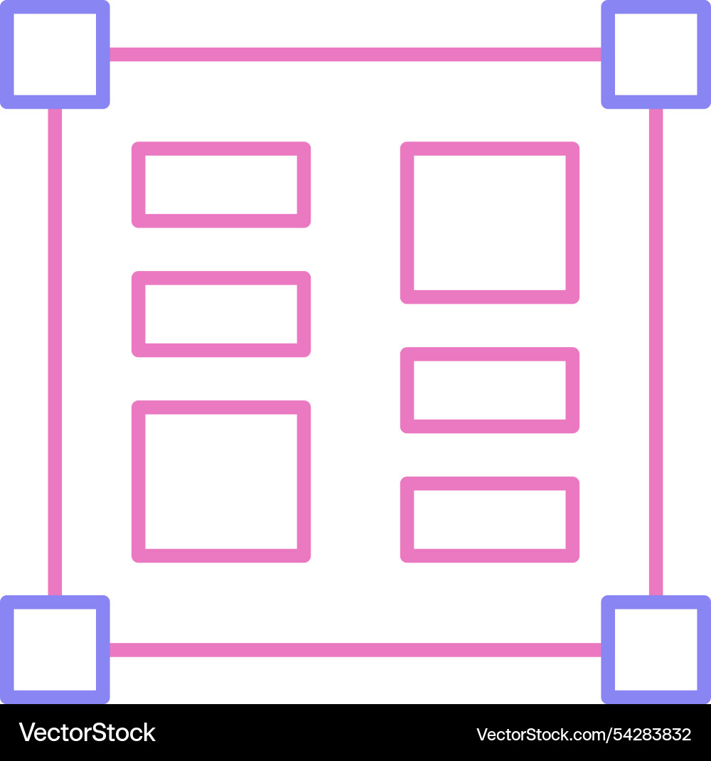 Layout tools line two colour icon Vector Image