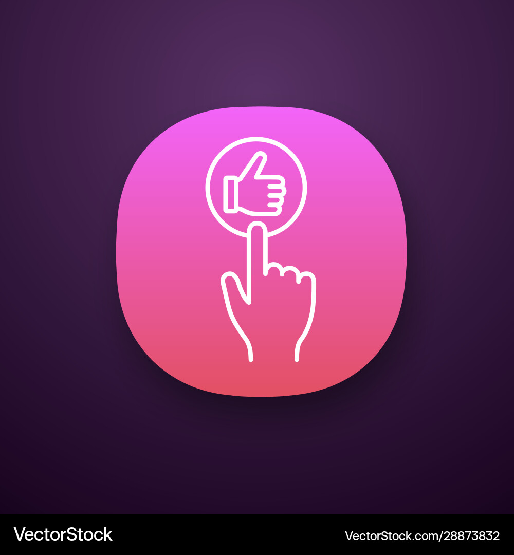 Like button click app icon Like button click app icon vector image