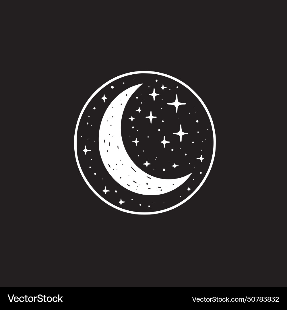 Moon - black and white isolated icon Royalty Free Vector