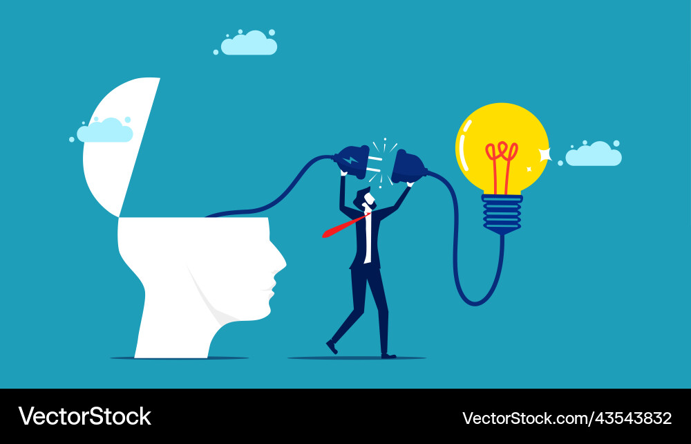 Problem solving and creativity businessman Problem solving and creativity businessman vector image