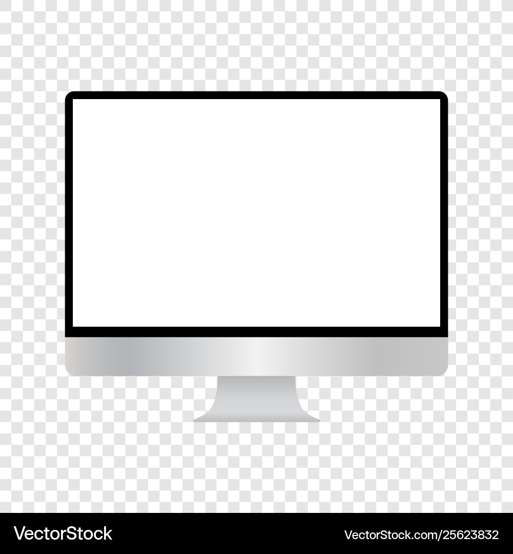 Realistic computer monitor isolated Realistic computer monitor isolated vector image