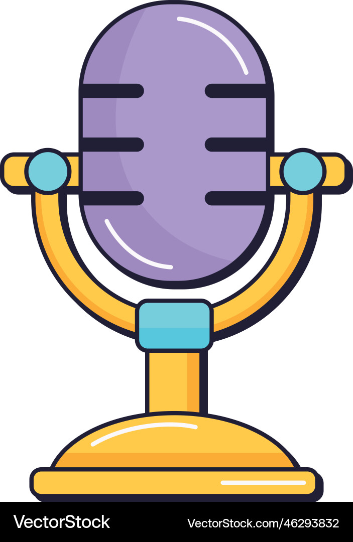 Retro microphone audio device tech Vector Image