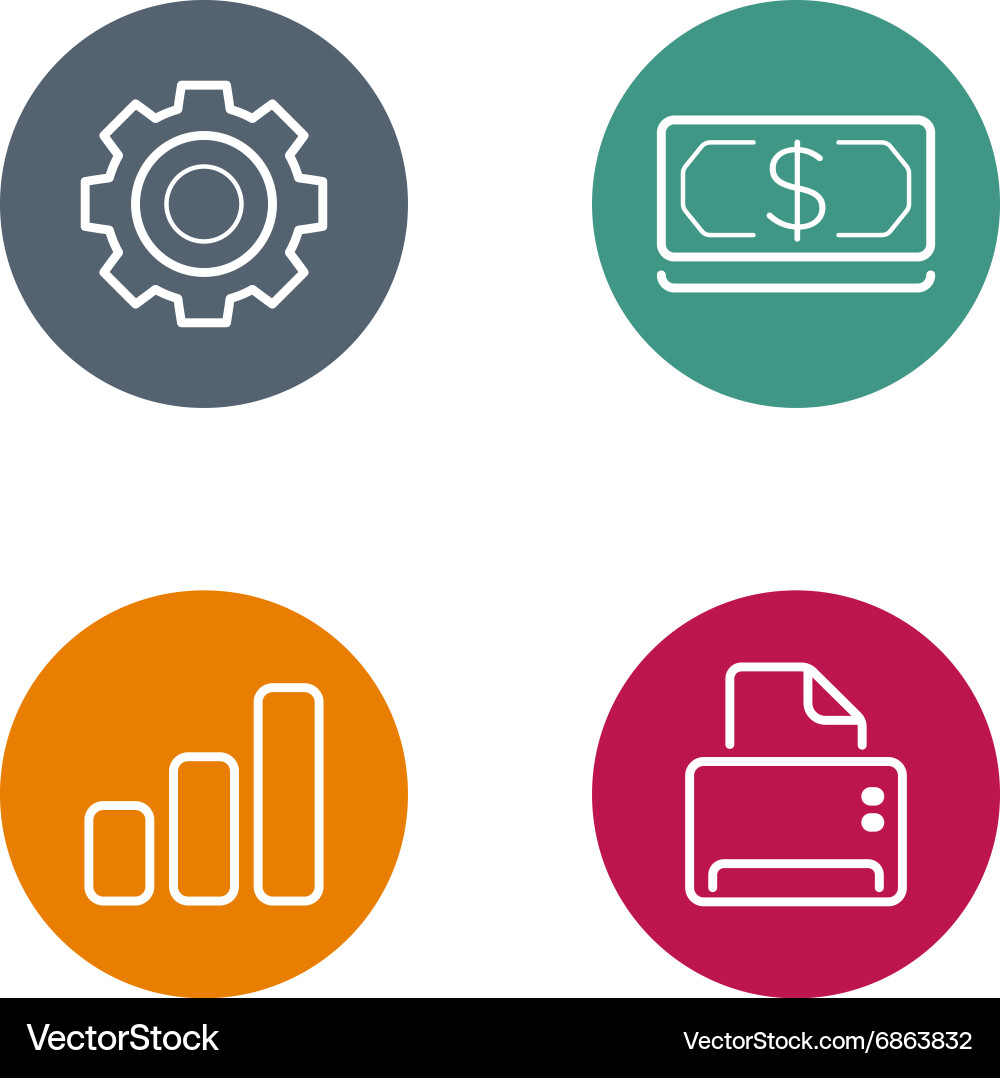 Round circle buttons with icons can be used vector image