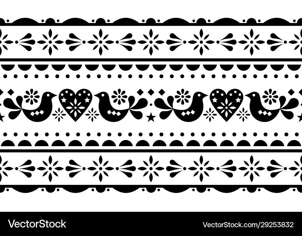 Scandinavian Folk Bird Pattern Vector Image