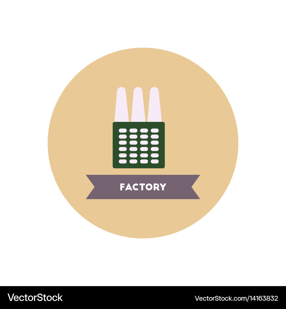 Stylish icon in color circle building factory vector image