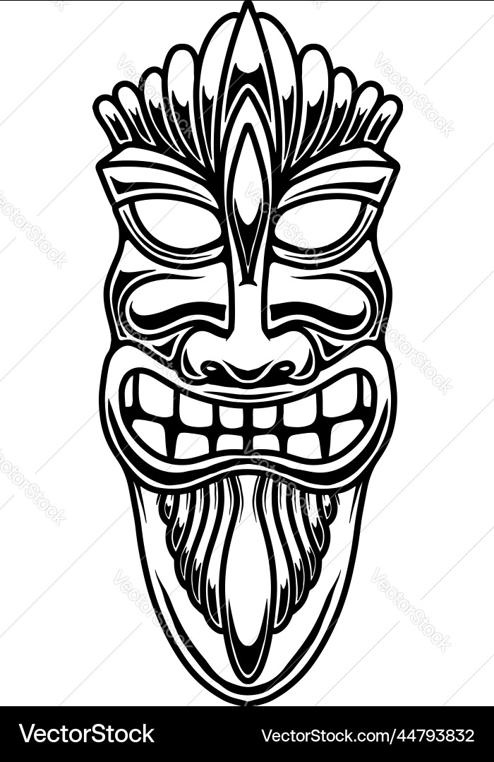 Tiki idol in monochrome style design element Tiki idol in monochrome style design element vector image