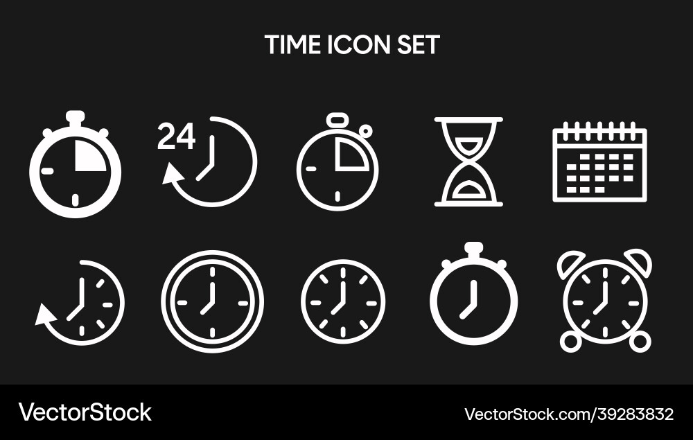 Time and clock line icons Vector Image