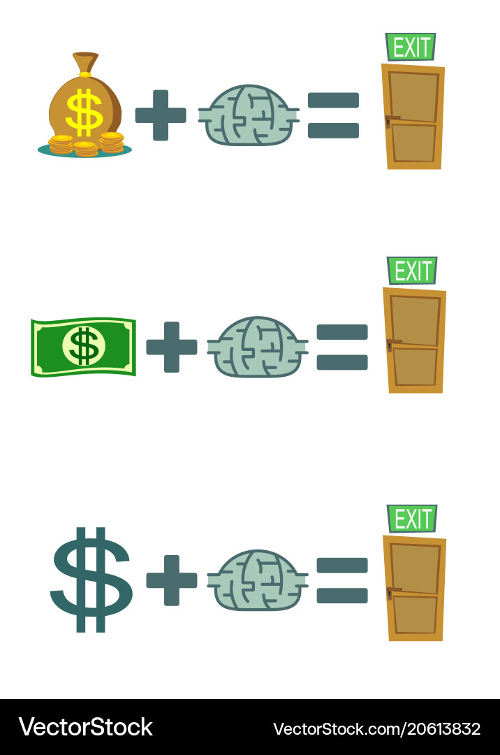 Way to exit concept set Way to exit concept set Vector Image