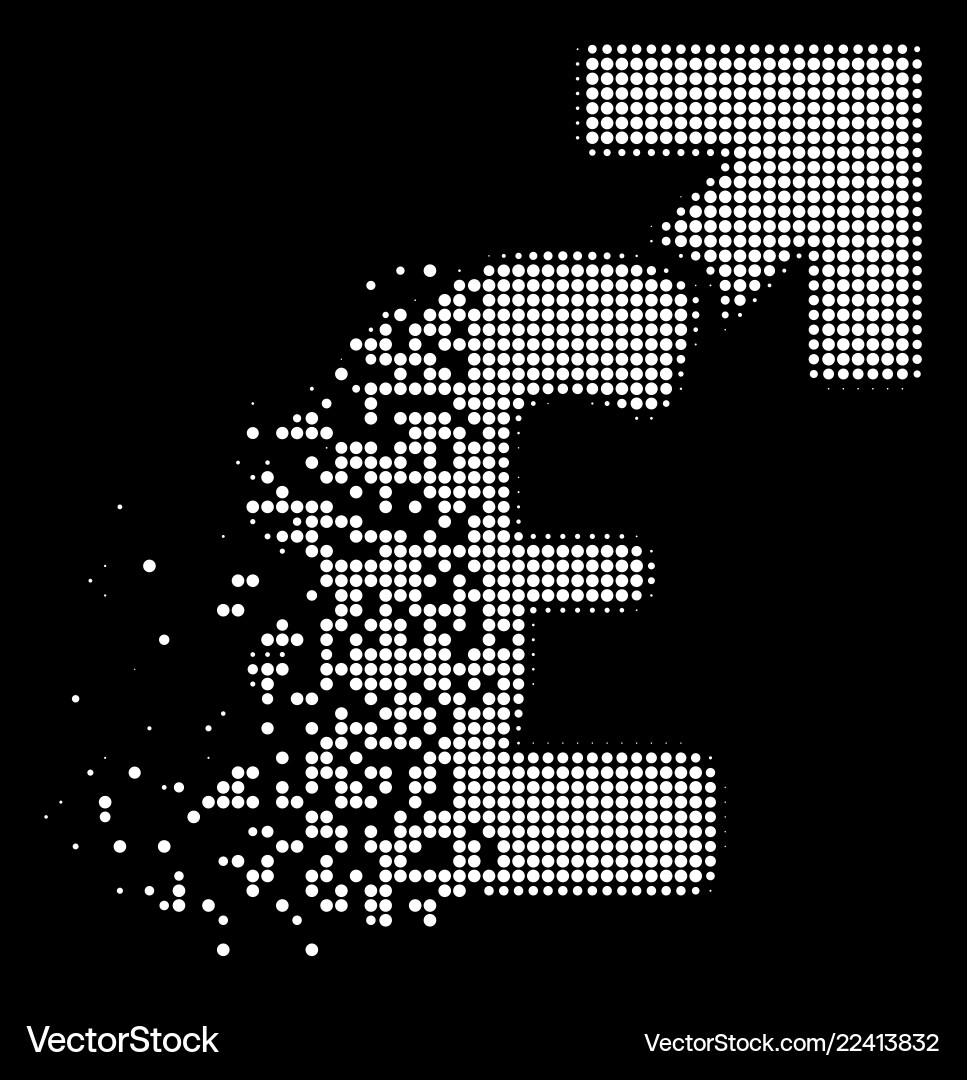 Weiß gebrochen Pixel Halbton Pfund Wachstum Symbol Weiß gebrochen Pixel Halbton Pfund Wachstum Symbol vektorbild