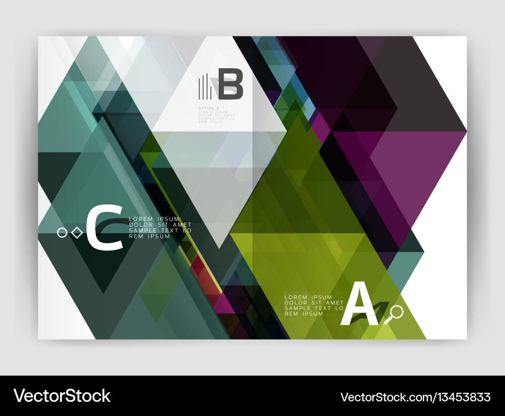 Abstract background with color triangles annual Vector Image