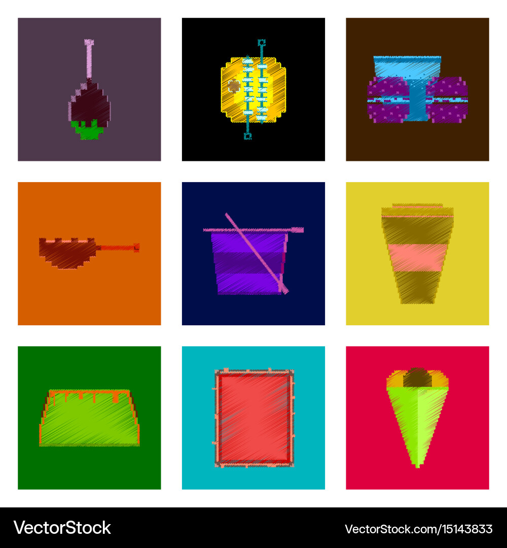 Assembly of flat shading style pixel icon fast Vector Image