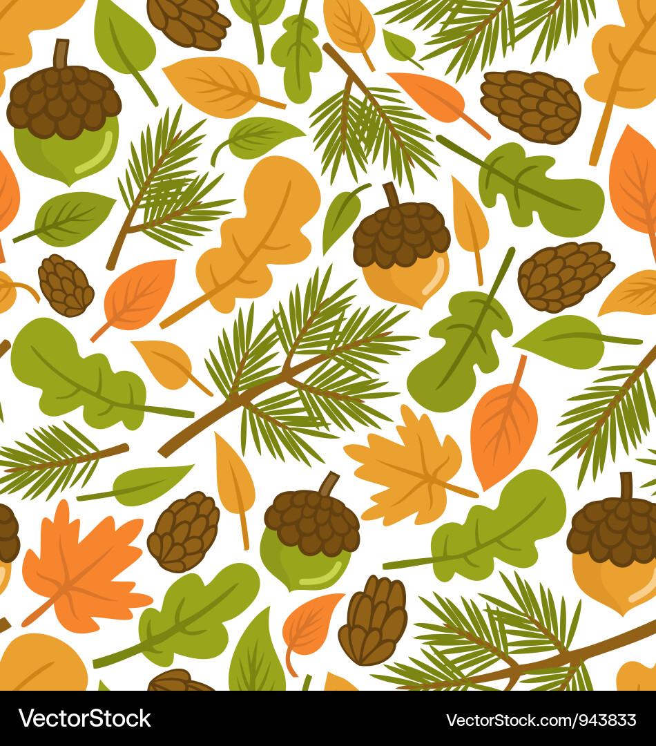Autumn Woodland Pattern vector image