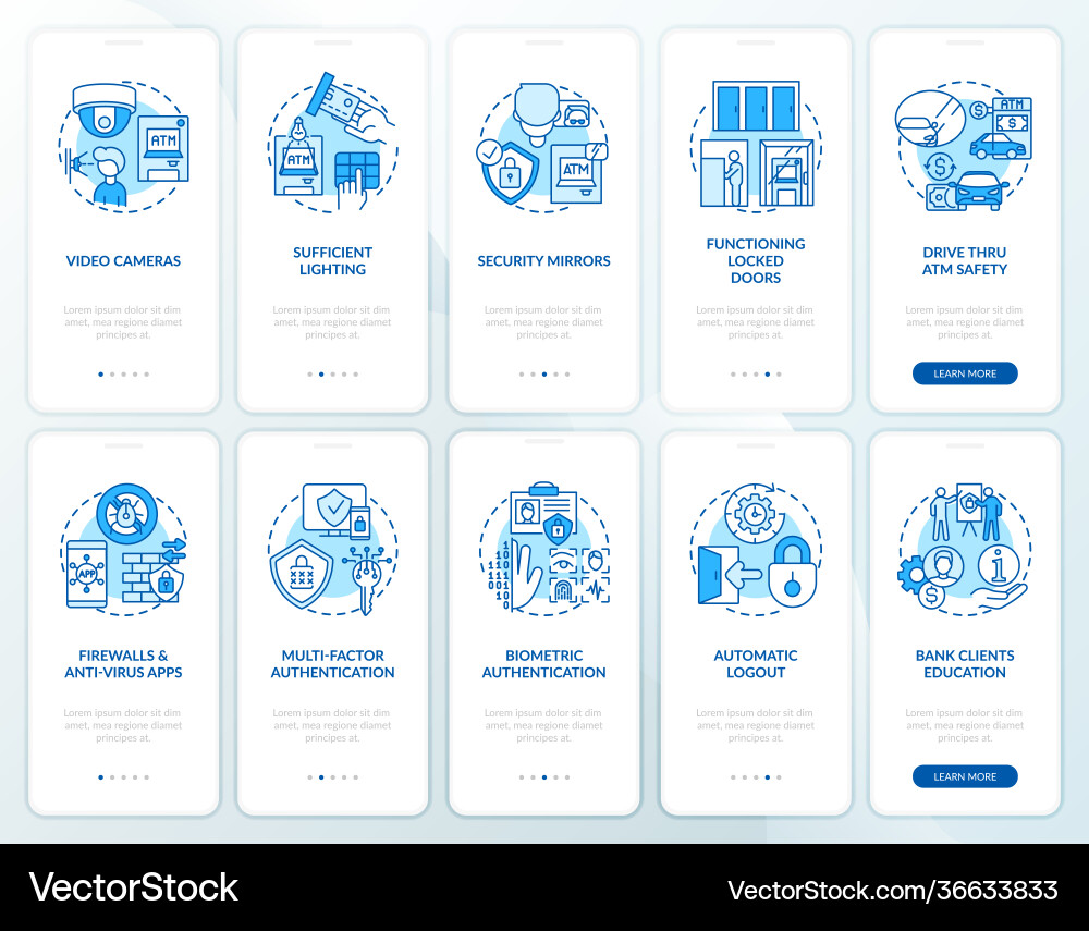 Banking security onboarding mobile app page Banking security onboarding mobile app page vector image