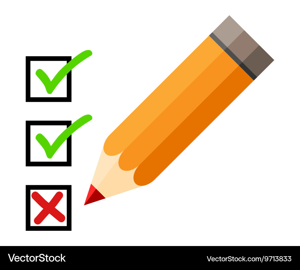 Checklist with Pencil - Task Completion vector image