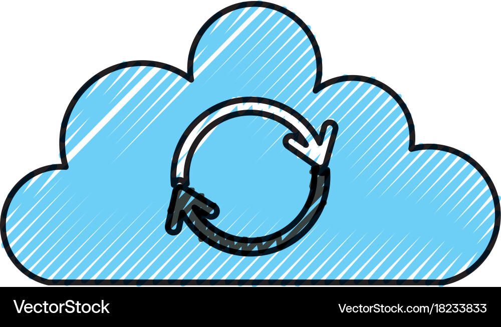 Cloud-Synchronisierung Backup-Computing-Daten-Symbol vektorbild