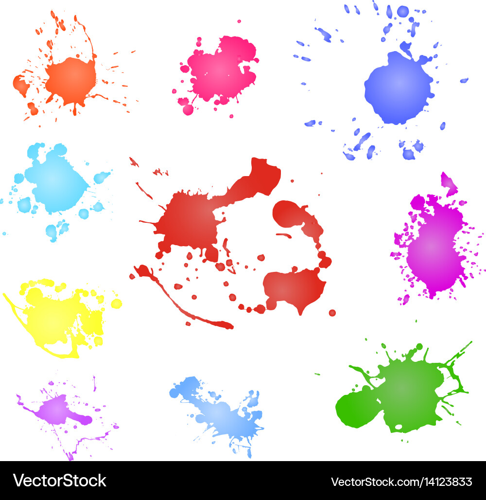 Colorful Paint Splashes Vector Image