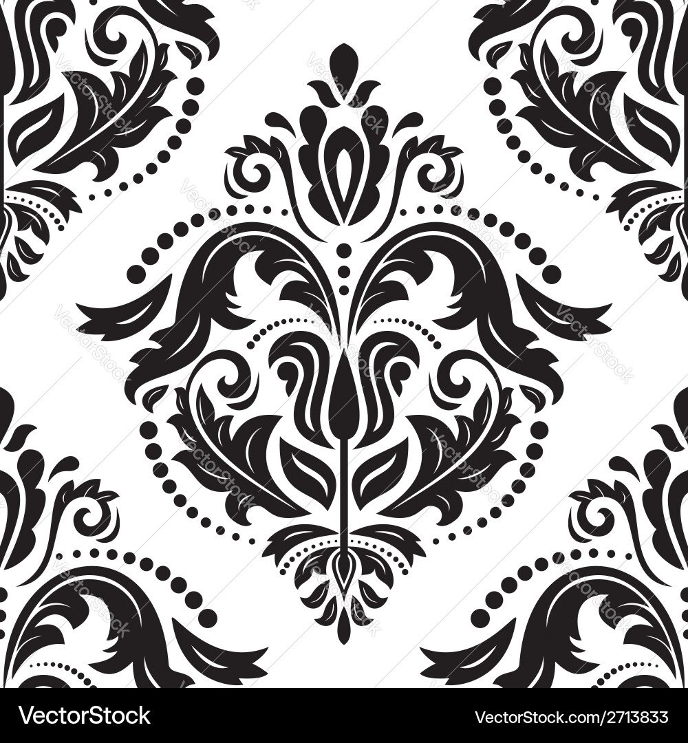 Damask seamless pattern abstract background vector image
