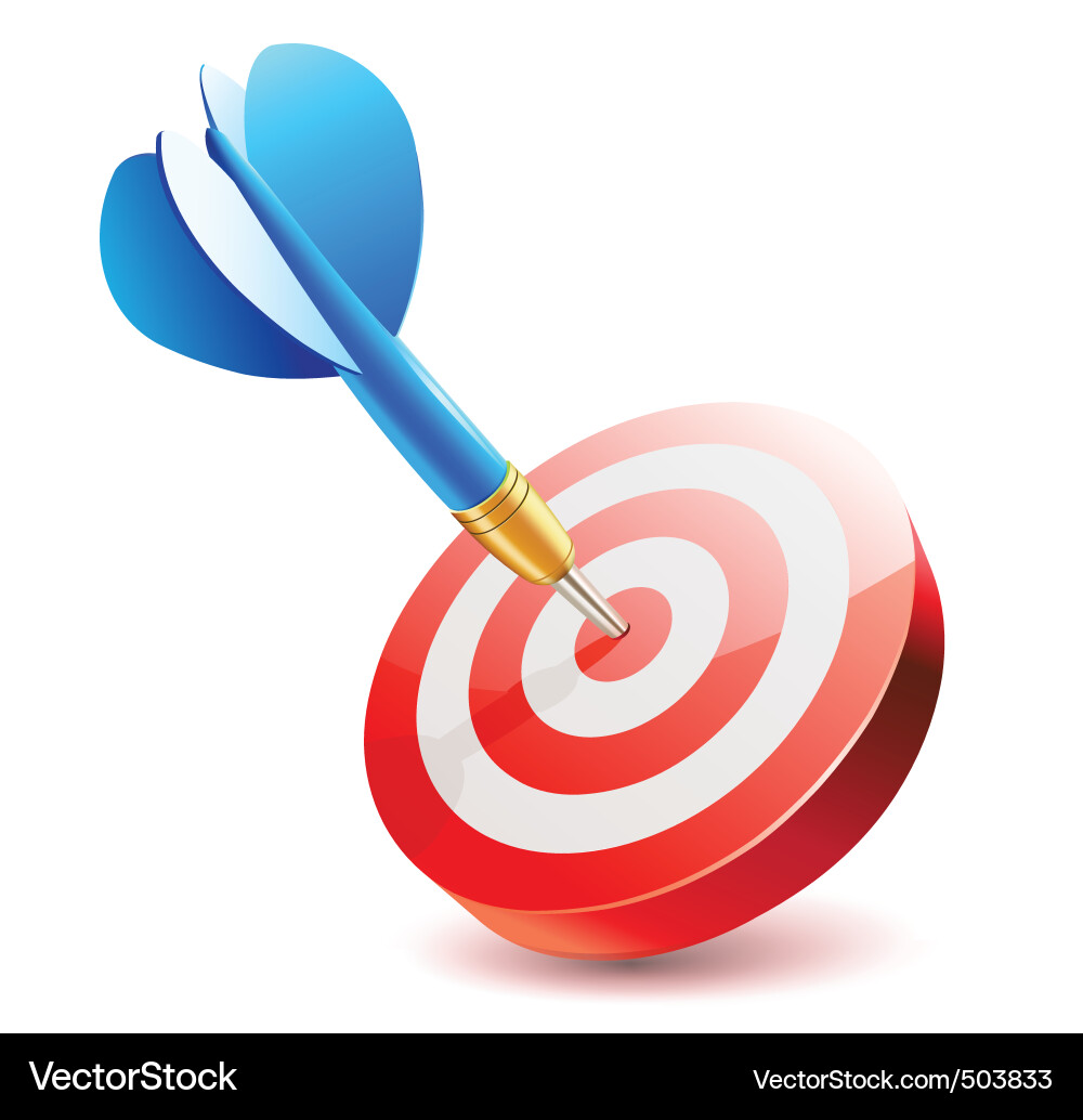 Dartboard Target with Blue Dart Vector Image