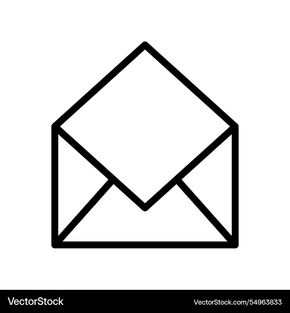 Empty linear email icon editable stroke open Empty linear email icon editable stroke open vector image