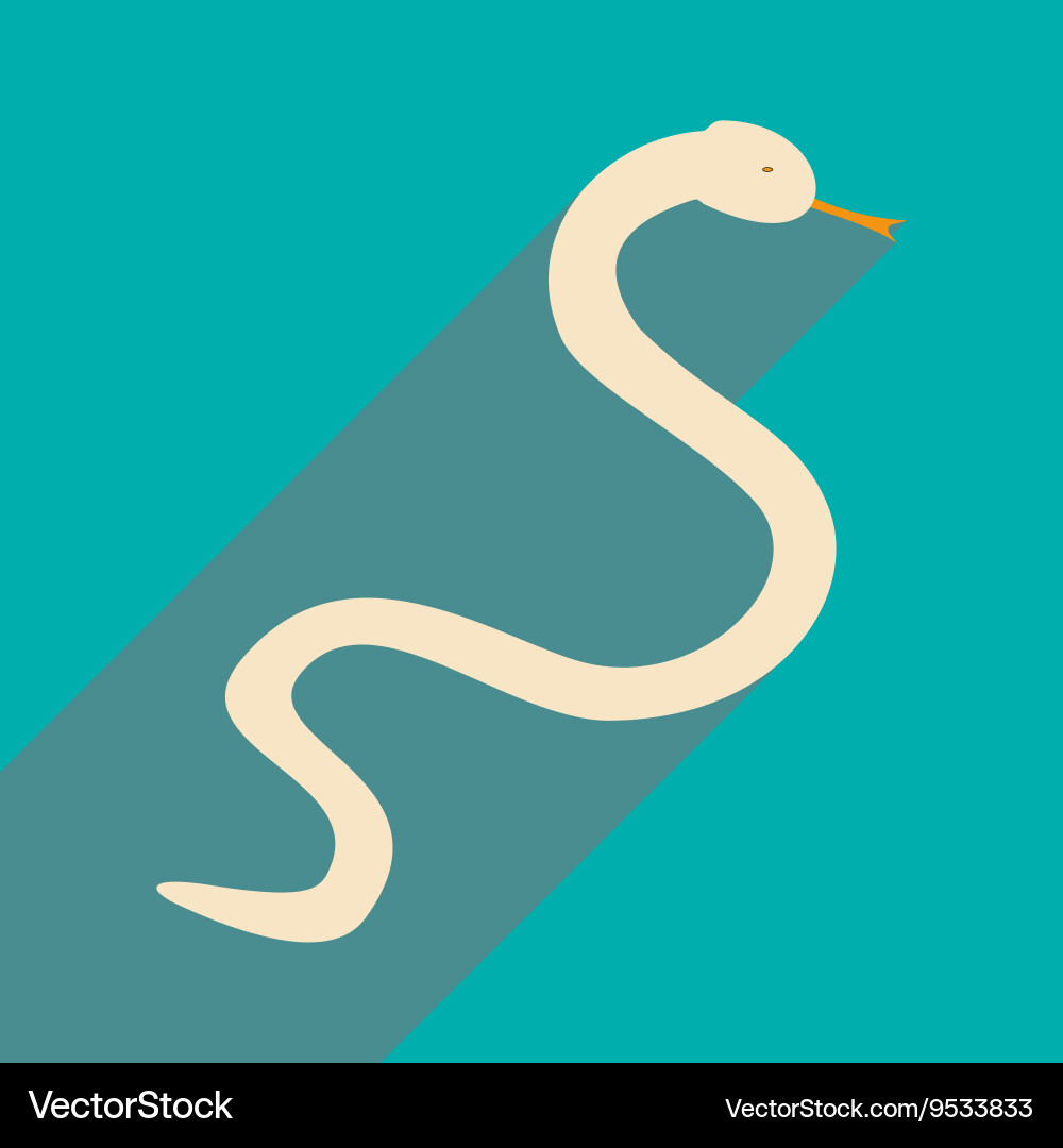 Flat with shadow icon and mobile application snake vector image