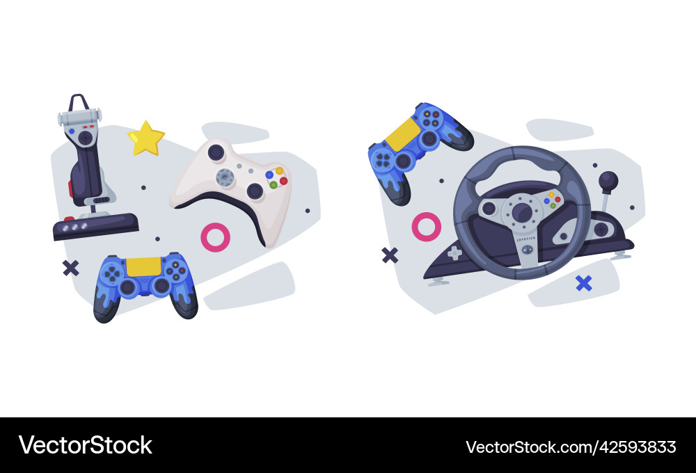 Gamepad and game controller as input device Gamepad and game controller as input device Vector Image