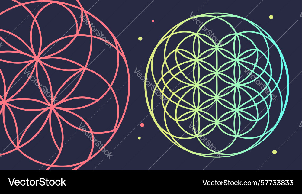 Geometric harmony intersecting circles abstract Vector Image