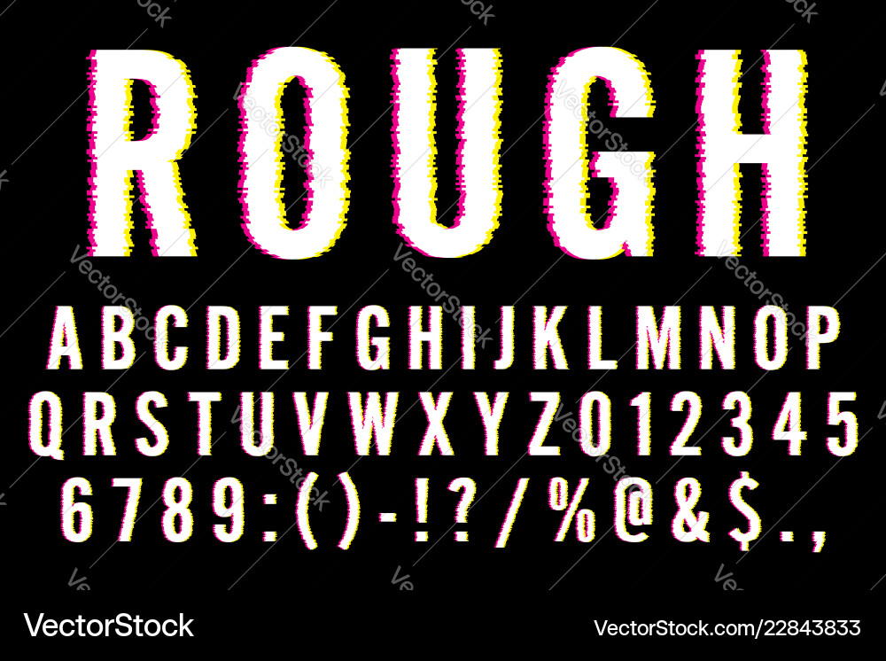 Glitch Font Typeface - Distorted Letters vector image