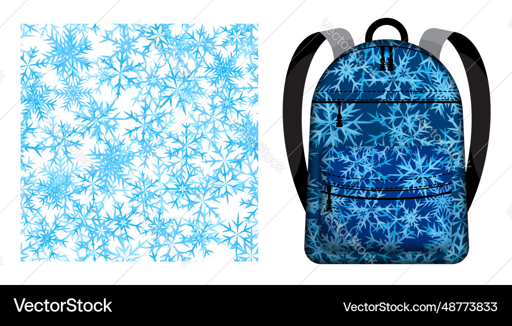 Kinderschulrucksack dekoriert Winter Kinderschulrucksack dekoriert Winter Vektorbild